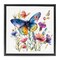 Stupell Industries Blue Toned Butterfly Garden Floater Framed Canvas Wall Art Design by LSR Design Studio